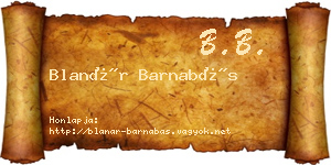 Blanár Barnabás névjegykártya